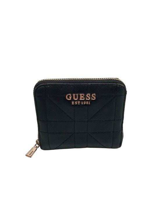 Guess Handbags - Guess Black Faux Leather Assia Small Zip Around Wallet